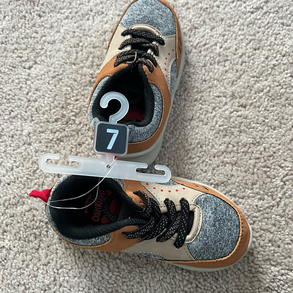 OshKosh B'gosh Tan and Gray Kids Sneakers